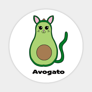 Avogato Cat Avocado Pun Joke Funny Illustration Magnet